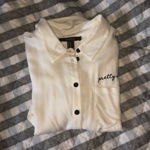 white button up blouse